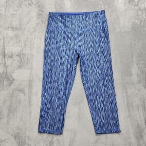 Everlast Leggings Womens XL Blue Space Dye Crop Capri Yoga Running Athleisure